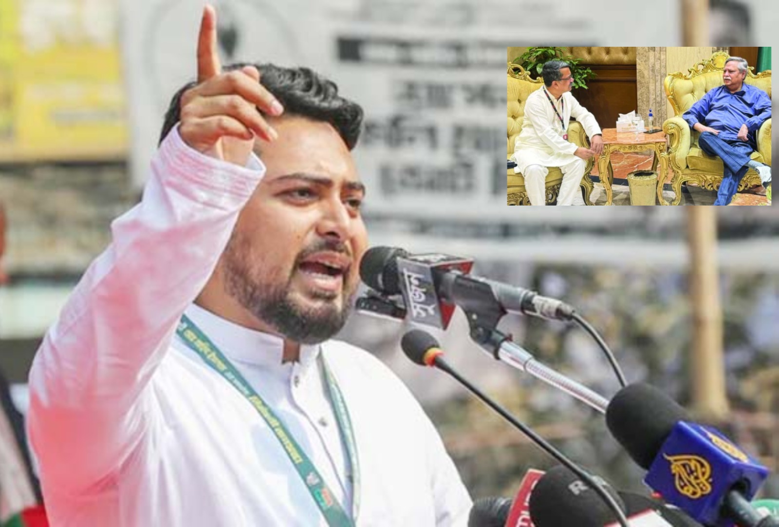 গণহত্যার দায়ে রাষ্ট্রপতিকে গ্রেফতারের দাবি নাহিদ ইসলামের